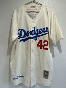 Mitchell Ness Cooperstown collection Jackie Robinson 1955 Dodgers jersey XL 54 海外 即決