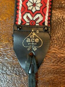 Vintage ACE Guitar Strap 1960s. Woven Red And White Metal Buckle U S.A. Made 海外 即決