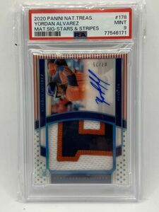 2020 National Treasures Stars & Stripes Auto #178 Yordan Alvarez /25 RC PSA 9 海外 即決