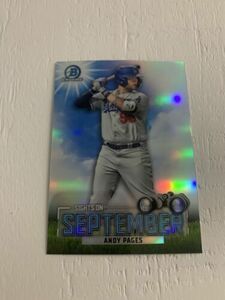 2023 Bowman Chrome Sights On September Andy Pages Los Angeles Dodgers PROSPECT 海外 即決