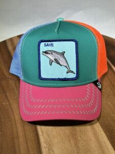 Goorin Bros Animal The Farm Trucker Baseball Snapback Hat Cap SAVE Dolphin 海外 即決