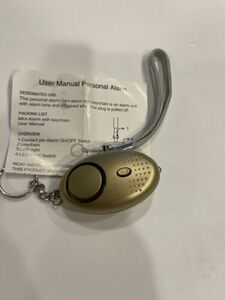 Personal Key Chain Alarm Gold 海外 即決