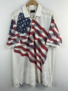 Vtg Scandia Woods Patriotic American Flag Congress Button Down Shirt L/XL 海外 即決