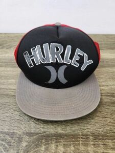 Hurley Snapback Hat Cap Men's Black Red Mesh Back 海外 即決