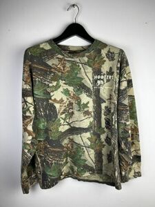 Vintage 90s Hooters Camo Big Game Hunter Long Sleeve T-Shirt Camouflage Realtree 海外 即決