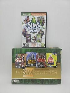 The SIM Collection Sims 3 Starter Pack Sim City 3000 Theme Park PC Games LOT 海外 即決