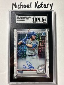 ANDY PAGES 2020 BOWMAN CHROME AUTO MOJO SGC 10/9.5 Mega Box Dodgers Bcmaap 海外 即決