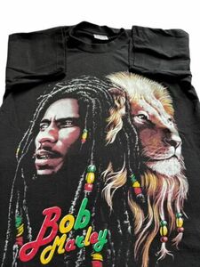 Vintage Bob Marley Shirt Mens L Zion Rootswear Lion Rap Black VTG 海外 即決