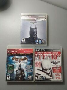 Batman PS3 Game Lot Arkham City, Origins, Asylum, Playstation 3 Cib Bundle 海外 即決