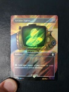 1x Arcane Signet - Borderless Surge Foil, Fallout, Magic MTG 海外 即決