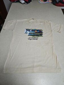 Vintage St. Thomas Virgin Islands Shirt Mens Sz L Colorful Tourist Art Tee 海外 即決