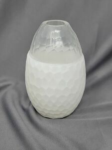 Murano 4 1/2 " Venini Battuto Carlo Scarpa Style White Wrought Honeycomb Vase 海外 即決