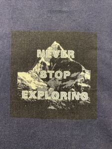 Vintage North Face “Never Stop Exploring” T Shirt XL HEAVY COTTON Navy 海外 即決