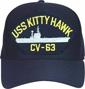 NEW USS Kitty Hawk CV-63 Ships Baseball cap hat. Navy Blue. USA Made 海外 即決