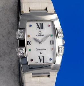 Ladies Omega Constellation Quadrella IRIS Watch - Diamond Bezel - 1886.79.31 海外 即決