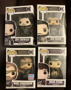 Lot Of 4 Game Of Thrones Funko Pops New Jon Snow Bran Stark Beric Dondarrion 海外 即決