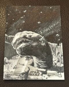 2019 Topps Star Wars Empire Strikes Back Black & White Ryan Santos Sketch 海外 即決