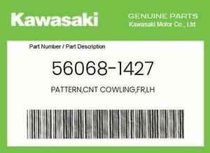 NEW Genuine OEM Kawasaki PATTERN,CNT COWLING,FR,LH - 56068-1427 海外 即決