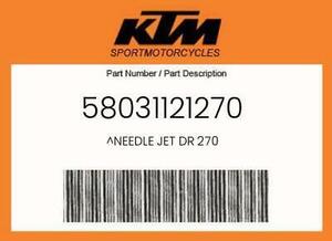 NEW Genuine OEM KTM NEEDLE JET DR 270 - 58031121270 海外 即決