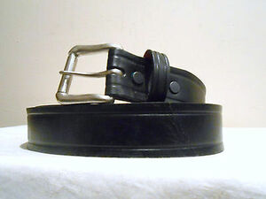 New Heavy Duty Black Cowhide Leather Belt Made in USA, Size 46 Any Size 28-48 海外 即決