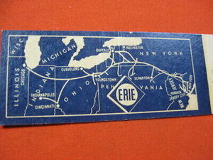 Erie Railroad 1945 Train Schedule & Matchbook Cover Timetable 海外 即決