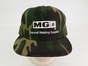 MG Gas & Welding Supplies Hat Cap Construction Snapback Mesh Trucker Camo Vtg 海外 即決