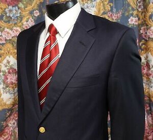 Brooks Brothers Madison Navy-Blue Gold Button Men's Blazer, Size 36S 海外 即決