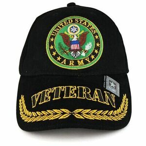Officially Licensed US Army Veteran Emblem Embroidered Structured Military Ba... 海外 即決