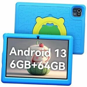 Tablet for Kids Android 13 Kids Tablet with 6GB(2GB+4GB) RAM, 64 10 Inch Blue 海外 即決