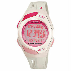 Casio Women's Quartz Pro Runner Lap Memory 60 35mm Stop Watch STR300-7 海外 即決