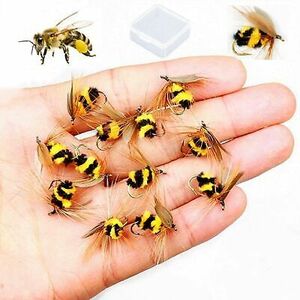 Fly Fishing Lures Bee Flies Fishing Kit Dry Flies Kit Insect Lures Hooks High... 海外 即決