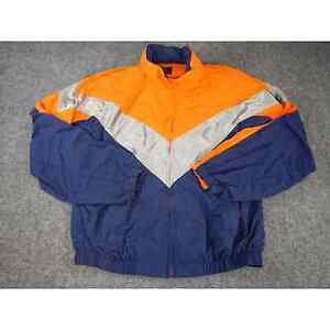 Vintage 1990s Liz Sports Windbreaker Jacket Womens Large Orange Blue Zip Up 海外 即決