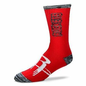 Houston Rockets For Bare Feet NBA Crush Crew Socks Large 10-13 FREE SHIP! 海外 即決