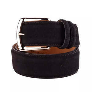 Black Calfskin Belt 海外 即決