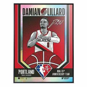 Phenom Gallery Portland Blazers 75th Anniv Damian Lillard 18"x24" Deluxe Framed 海外 即決