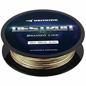 New KastKing Destron Braided Fishing Line, Highly 300 yds-30lb-0.28mm Moss Camo 海外 即決