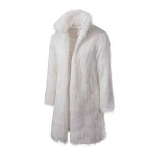 Lisa Colly Men's Faux Fur Coat Jacket Winter Warm Thick Coat Outwear long Par... 海外 即決
