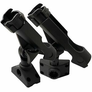 2 Pack Baitcaster/Spinning Rod Holder with Side Deck Mount Holder + Mount 海外 即決