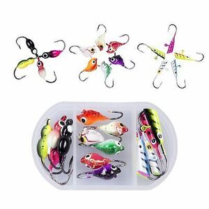 Ice Fishing Jigs,Ice Fishing Lures Kit in Tackle Box,Crappie Jig Heads for Wi... 海外 即決