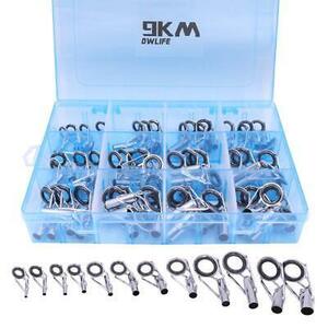 Fishing Rod Tip Repair Kit 45pcs, Silver Stainless Steel, Wear Resistant Cera... 海外 即決