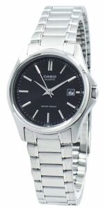 Casio Ladies Black Analog Steel Bracelet Date Display Watch LTP-1183A-1A 海外 即決