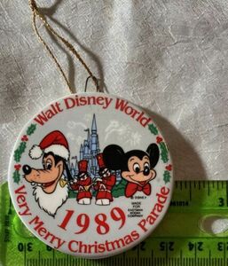 Vintage Walt Disney World Ornament 1989 Very Merry Xmas Parade Mickey Mouse 海外 即決