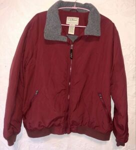 L.L. Bean Red Zip Up Fleece Lined Jacket Men’s XL 海外 即決