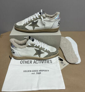 Golden Goose Ball Star Shearling Distressed レザー Men's Sneakers - 44 US 11 海外 即決