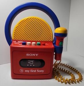 SONY TCM-4300 My First Sony cassette player WORKING Red Microphone Handle Carry 海外 即決