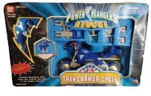 Power Rangers Lightspeed Rescue Blue Trans-armor cycle Figure Box Vintage Read 海外 即決