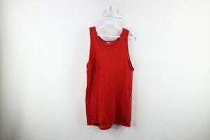 Vintage 40s 50s Mens Large Distressed Knit Track Singlet Tank Top Jersey Red USA 海外 即決