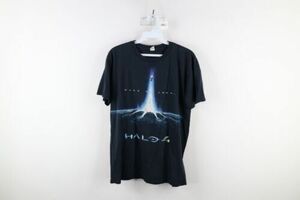 Vintage Microsoft Halo 4 Mens Medium Faded Spell Out Video Game T-Shirt Black 海外 即決