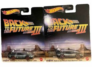 Lot Of 2 Hot Wheels DCM Delorean Back To The Future Time Machine Part III 1:64 R 海外 即決