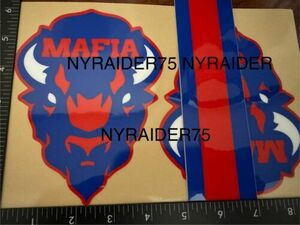 Buffalo Bills Custom Mafia Football Helmet Decals 3 pc. Set Full Size 20 mil 海外 即決